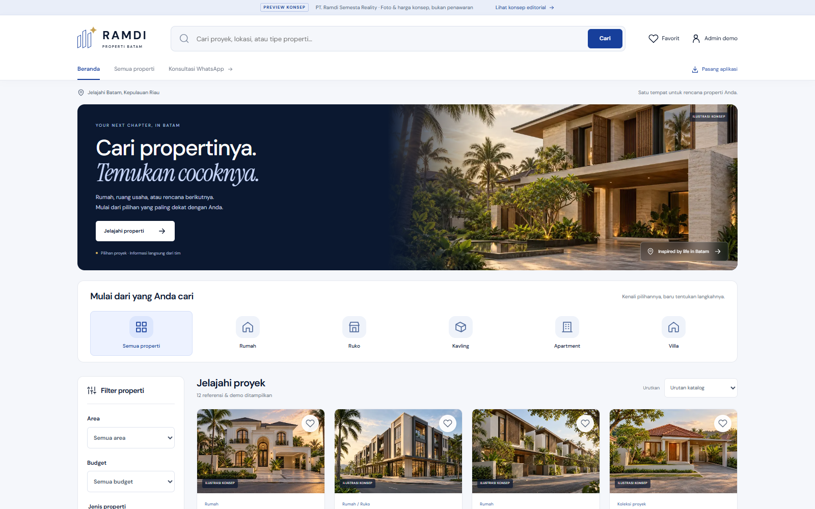 Contoh tampilan Property
